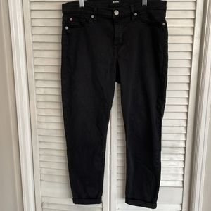 HUDSON 'HARKIN' Super Skinny Cuff Black Jeans, Size 32